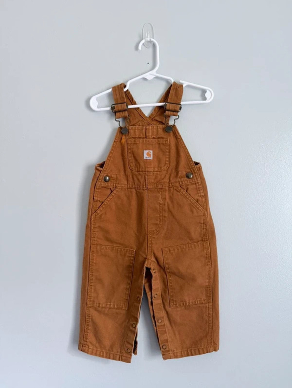 Carhartt Brown Canvas Bib Overalls 12M